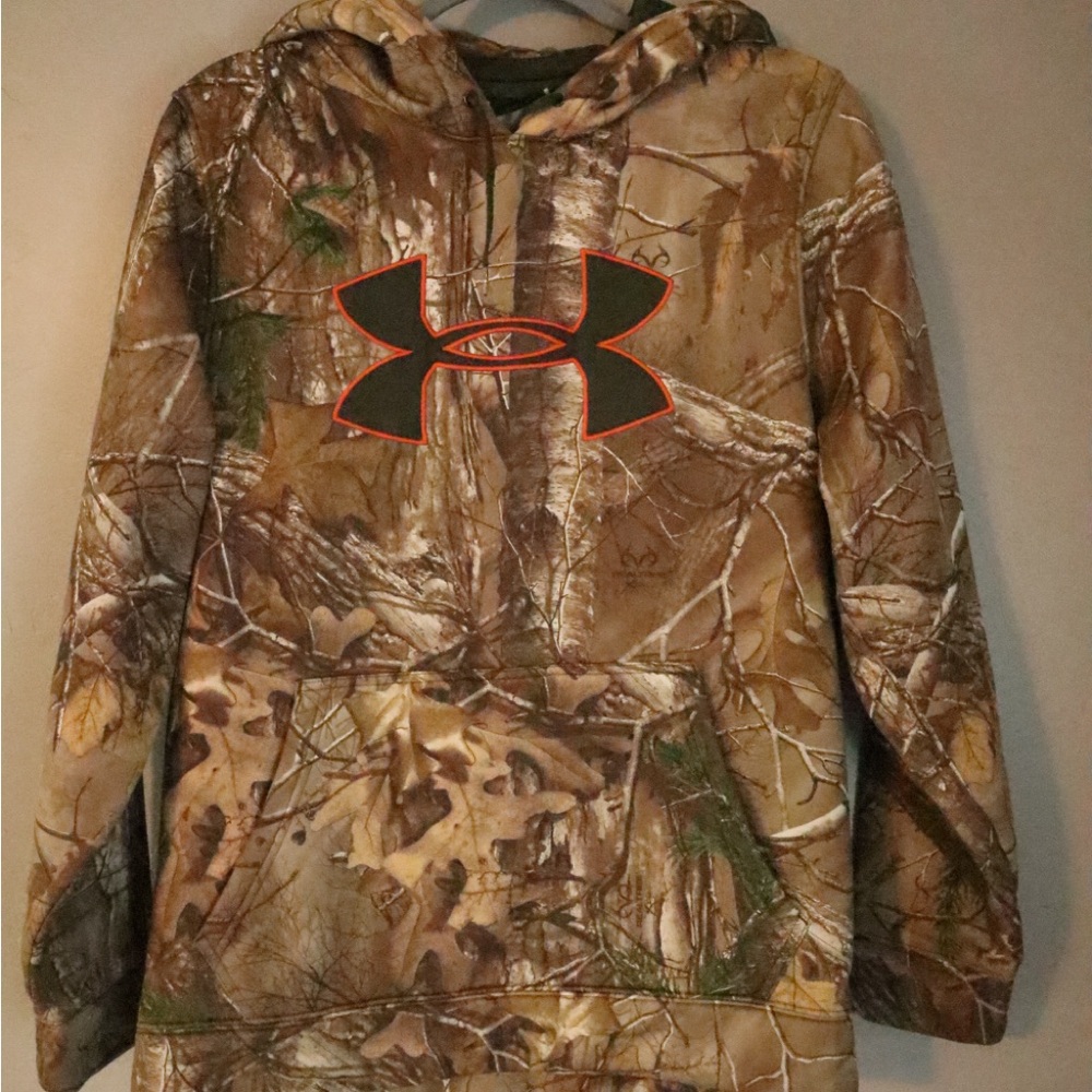 Under Armour Men’s Camo Hooded Pullover Jacket - Brown/Green